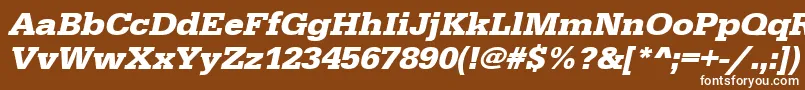 UrwegyptiennetwidBoldOblique Font – White Fonts on Brown Background