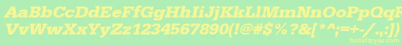 UrwegyptiennetwidBoldOblique Font – Yellow Fonts on Green Background