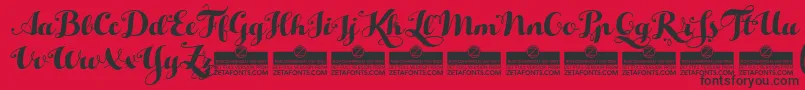 HelloScriptTrial-Schriftart – Schwarze Schriften auf rotem Hintergrund
