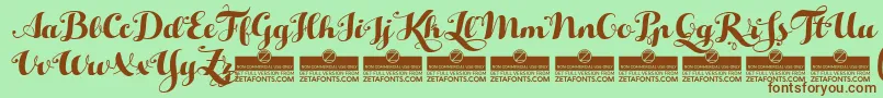 HelloScriptTrial Font – Brown Fonts on Green Background