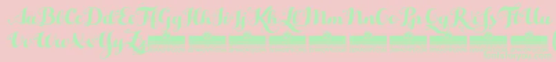 HelloScriptTrial Font – Green Fonts on Pink Background
