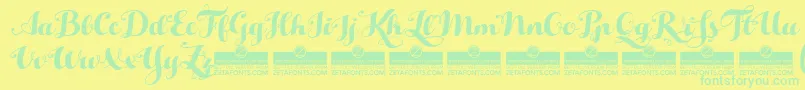 HelloScriptTrial Font – Green Fonts on Yellow Background