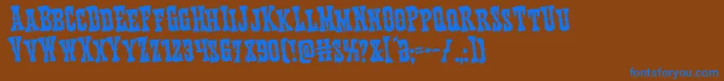 Texasrangerrotate Font – Blue Fonts on Brown Background