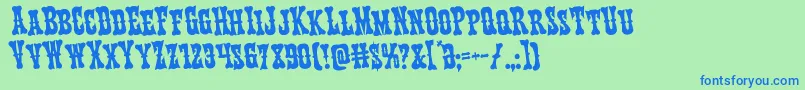Texasrangerrotate Font – Blue Fonts on Green Background