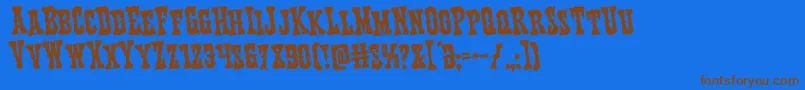 Texasrangerrotate Font – Brown Fonts on Blue Background