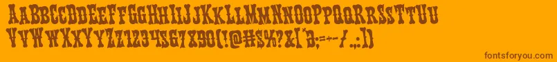 Texasrangerrotate Font – Brown Fonts on Orange Background