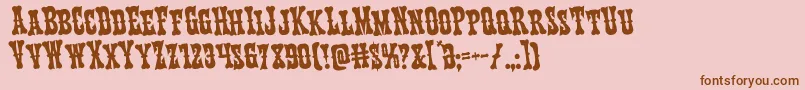 Texasrangerrotate Font – Brown Fonts on Pink Background