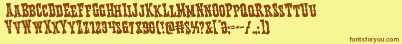 Texasrangerrotate Font – Brown Fonts on Yellow Background