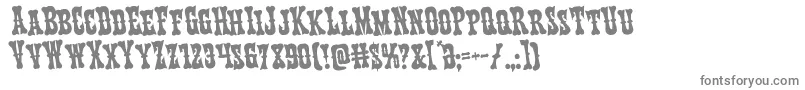 Texasrangerrotate-fontti – harmaat kirjasimet valkoisella taustalla
