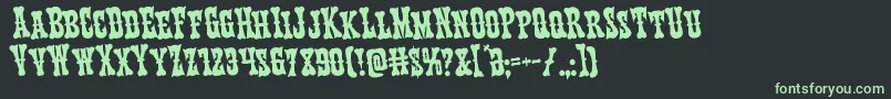 Texasrangerrotate Font – Green Fonts on Black Background