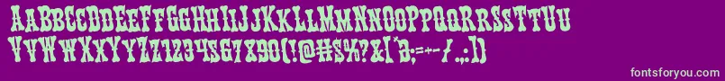 Texasrangerrotate Font – Green Fonts on Purple Background