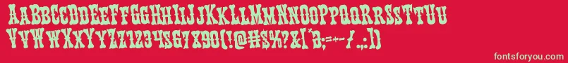 Texasrangerrotate Font – Green Fonts on Red Background