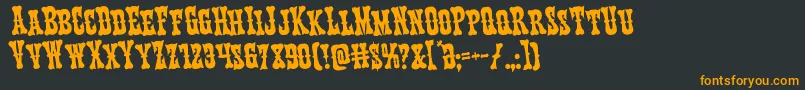 Texasrangerrotate Font – Orange Fonts on Black Background