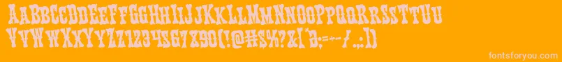 Texasrangerrotate Font – Pink Fonts on Orange Background