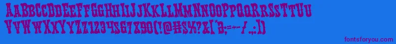 Texasrangerrotate Font – Purple Fonts on Blue Background