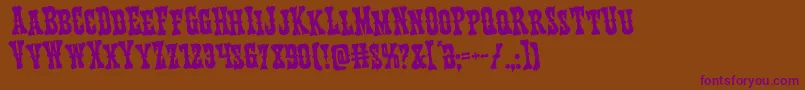 Texasrangerrotate Font – Purple Fonts on Brown Background