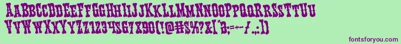 Texasrangerrotate Font – Purple Fonts on Green Background