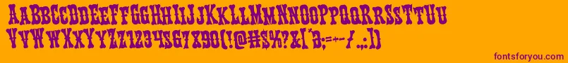 Texasrangerrotate Font – Purple Fonts on Orange Background