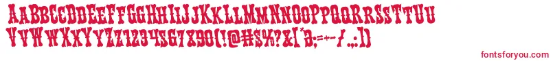 Czcionka Texasrangerrotate – czerwone czcionki na białym tle
