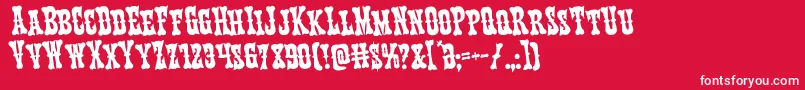 Czcionka Texasrangerrotate – białe czcionki na czerwonym tle