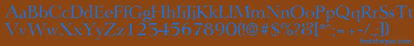 LingwoodantiqueRegular Font – Blue Fonts on Brown Background