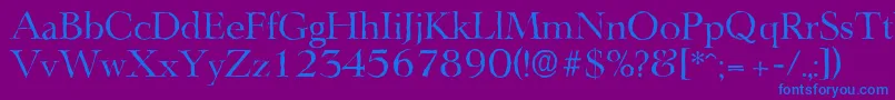 LingwoodantiqueRegular Font – Blue Fonts on Purple Background