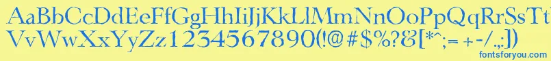 LingwoodantiqueRegular Font – Blue Fonts on Yellow Background
