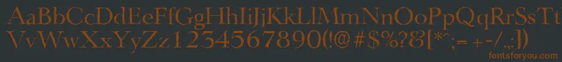 LingwoodantiqueRegular-Schriftart – Braune Schriften auf schwarzem Hintergrund