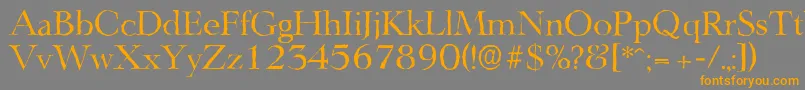LingwoodantiqueRegular-Schriftart – Orangefarbene Schriften auf grauem Hintergrund
