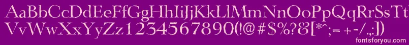 LingwoodantiqueRegular Font – Pink Fonts on Purple Background