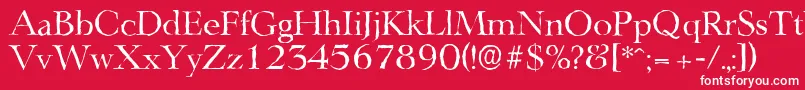 LingwoodantiqueRegular-fontti – valkoiset fontit punaisella taustalla