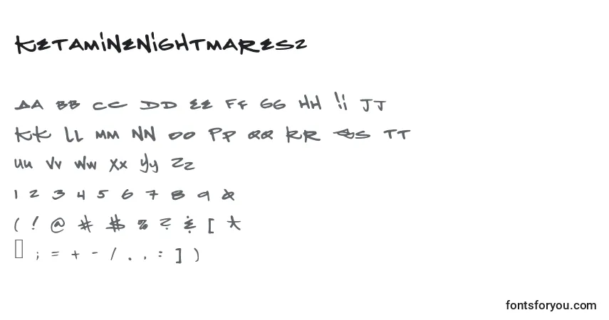 A fonte Ketaminenightmares2 – alfabeto, números, caracteres especiais