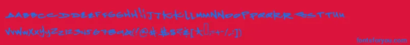 Ketaminenightmares2 Font – Blue Fonts on Red Background