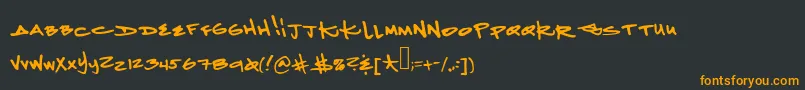 フォントKetaminenightmares2 – 黒い背景にオレンジの文字
