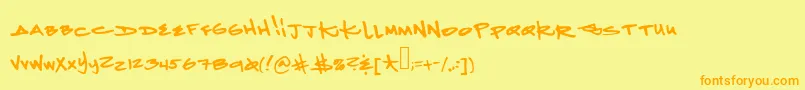 Ketaminenightmares2 Font – Orange Fonts on Yellow Background