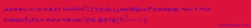 Ketaminenightmares2 Font – Purple Fonts on Red Background