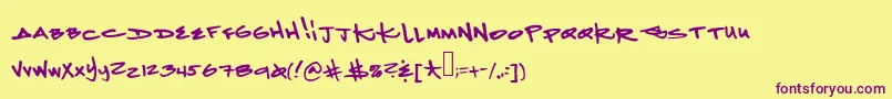Ketaminenightmares2 Font – Purple Fonts on Yellow Background