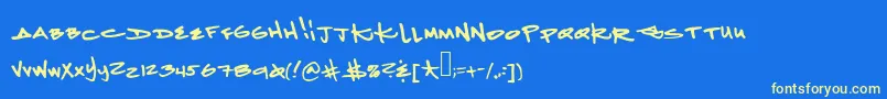 Ketaminenightmares2 Font – Yellow Fonts on Blue Background