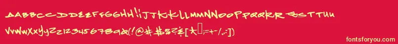 Ketaminenightmares2 Font – Yellow Fonts on Red Background