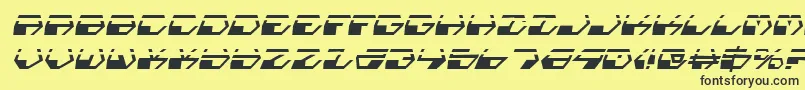 Шрифт DeranianLaserItalic – чёрные шрифты на жёлтом фоне