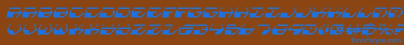 フォントDeranianLaserItalic – 茶色の背景に青い文字