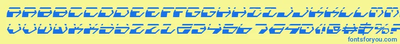 fuente DeranianLaserItalic – Fuentes Azules Sobre Fondo Amarillo