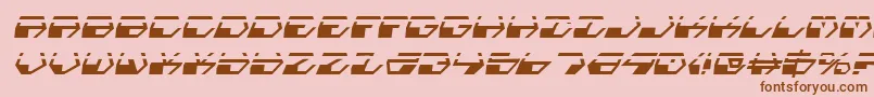 フォントDeranianLaserItalic – ピンクの背景に茶色のフォント