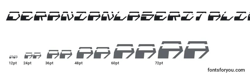DeranianLaserItalic Font Sizes