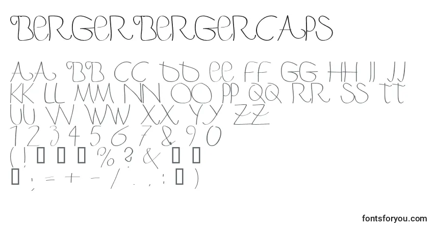 Czcionka Bergerbergercaps – alfabet, cyfry, specjalne znaki