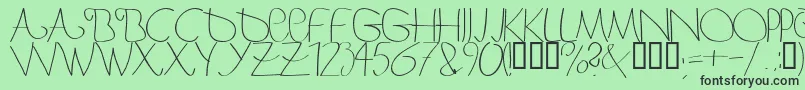 Bergerbergercaps-fontti – mustat fontit vihreällä taustalla