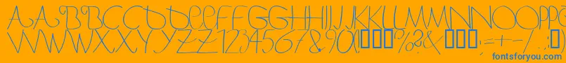 Bergerbergercaps Font – Blue Fonts on Orange Background