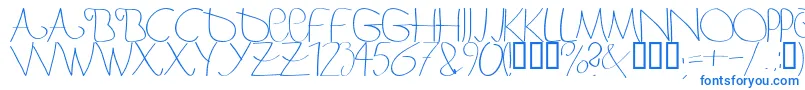 Bergerbergercaps-fontti – siniset fontit valkoisella taustalla