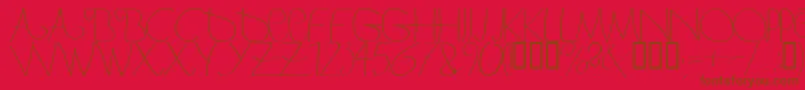 フォントBergerbergercaps – 赤い背景に茶色の文字