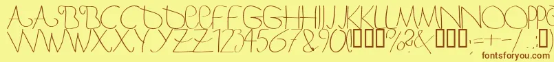 Bergerbergercaps Font – Brown Fonts on Yellow Background
